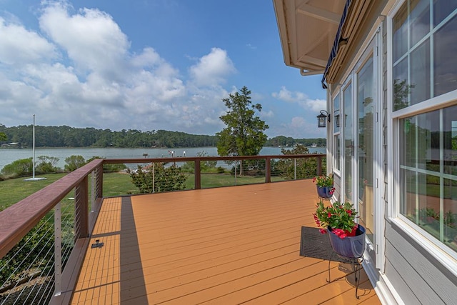 744 Possum Point Prt, Haywood, VA 23138 - wooden terrace featuring a water view