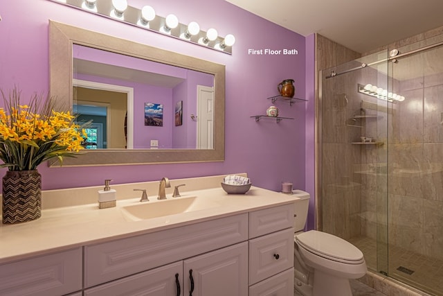 30 Heatherfield Ct, Kilmarnock, VA 22482 - bathroom featuring vanity and a stall shower