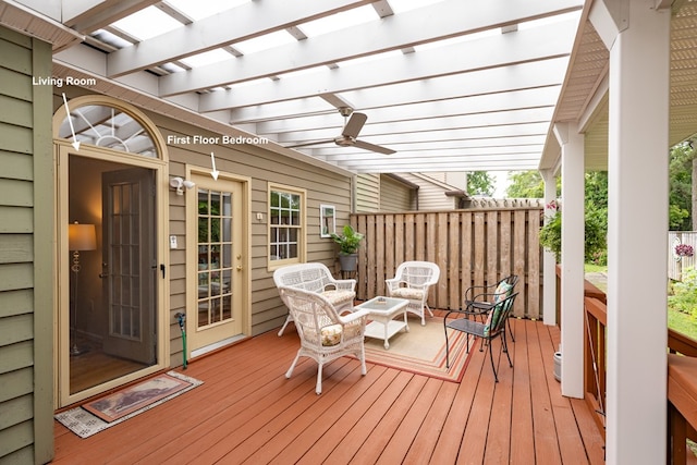 30 Heatherfield Ct, Kilmarnock, VA 22482 - wooden terrace featuring a pergola