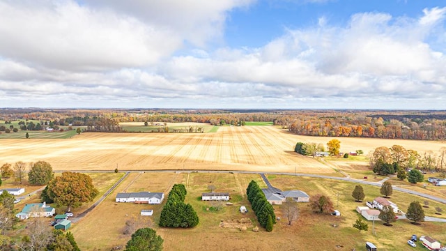 drone / aerial view with a rural view