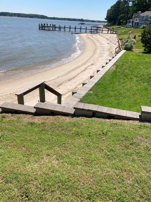899 N Glebe Rd, Montross, VA 22520 - view of property's community featuring a lawn and view of water and beach