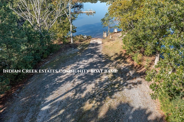 exterior space featuring a water view