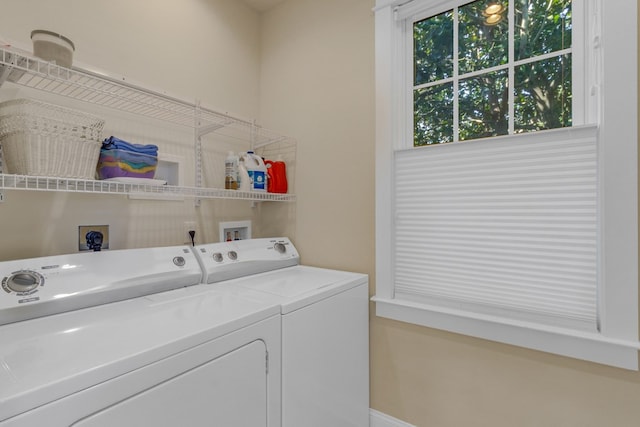 laundry room with independent washer and dryer and laundry area