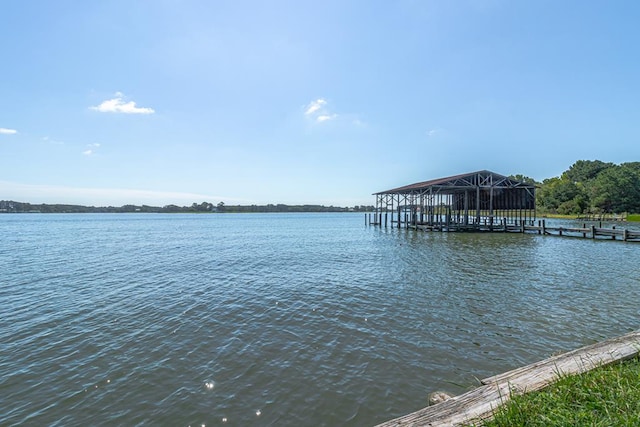 water view with a dock