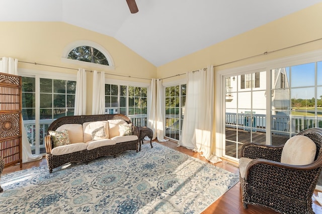 480 Rockingham Rd, Dunnsville, VA 22454 - sunroom / solarium with wood finished floors, lofted ceiling, and plenty of natural light