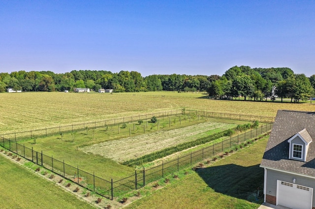 drone / aerial view with a rural view