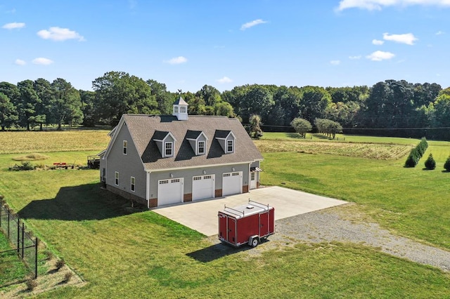 bird's eye view with a rural view