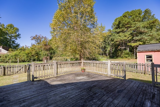 deck with a storage unit