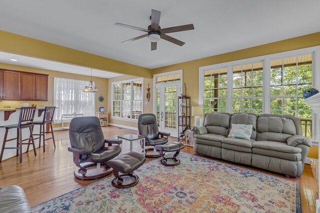 170 Rappa Run Rd, Topping, VA 23169 - living room featuring a ceiling fan and light wood-style flooring