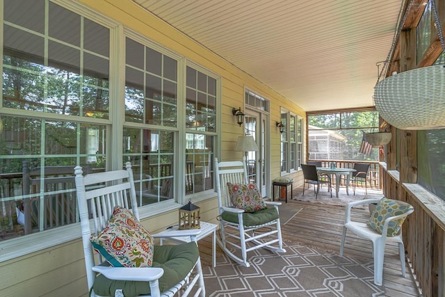 170 Rappa Run Rd, Topping, VA 23169 - sunroom / solarium featuring outdoor dining space