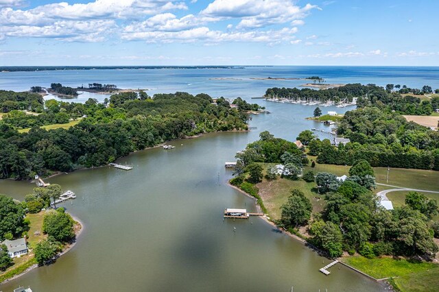 170 Rappa Run Rd, Topping, VA 23169 - drone / aerial view of a nearby body of water and a tree filled landscape