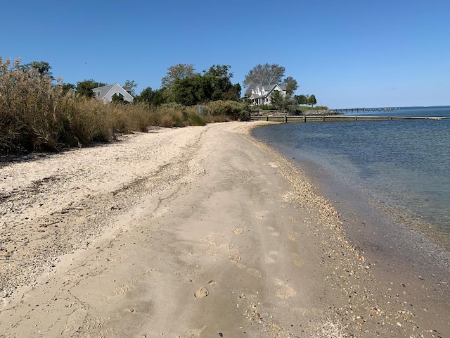 view of road with a water view