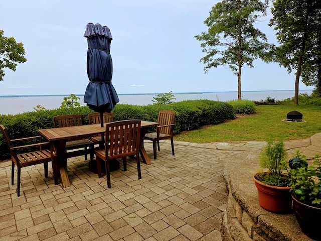 151 Bald Eagle Dr, Montross, VA 22520 - view of patio with outdoor dining area and a water view