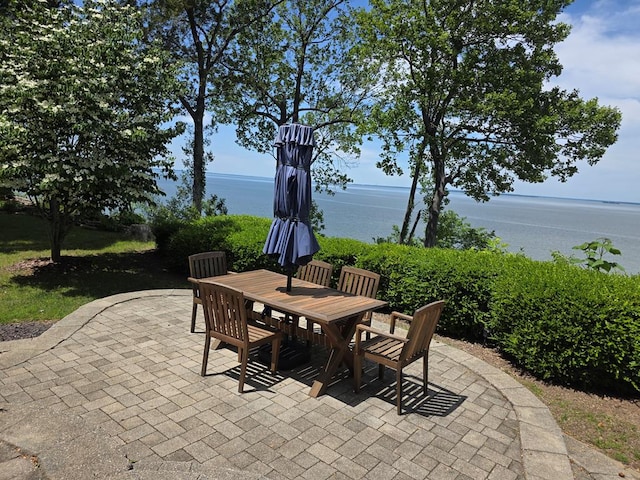 151 Bald Eagle Dr, Montross, VA 22520 - view of patio featuring outdoor dining space and a water view