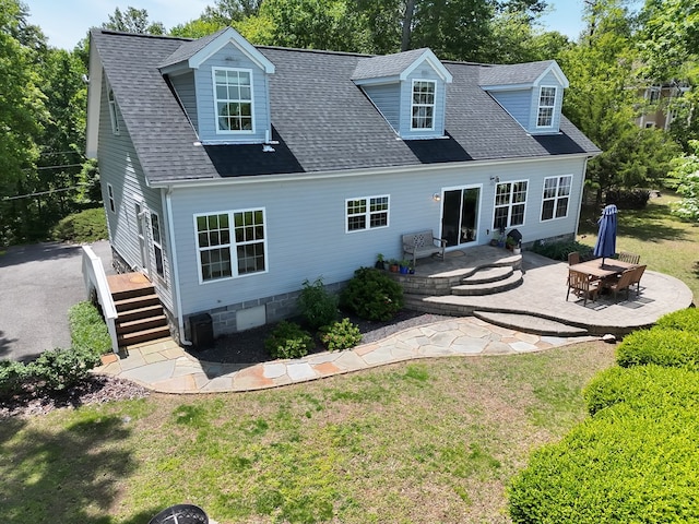 151 Bald Eagle Dr, Montross, VA 22520 - rear view of property with a patio, a yard, and roof with shingles