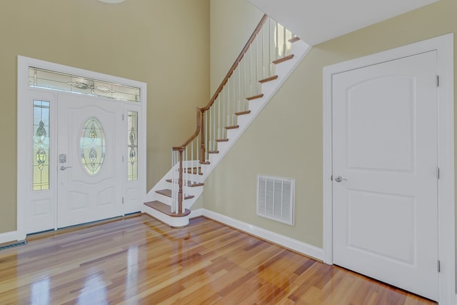 entrance foyer featuring light hardwood / wood-style floors