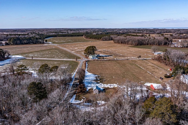 aerial view with a rural view