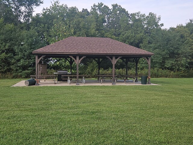surrounding community featuring a yard and a gazebo