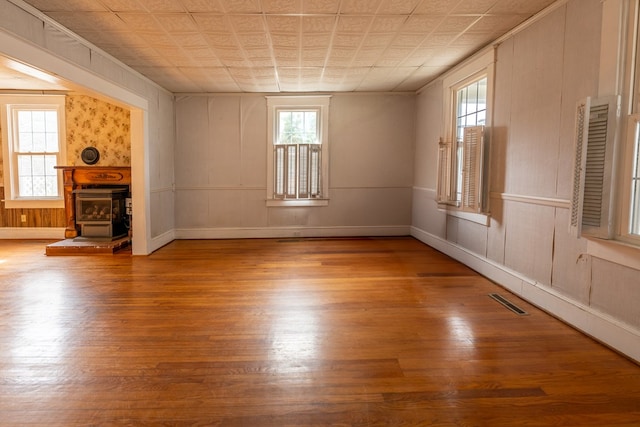 spare room with hardwood / wood-style flooring