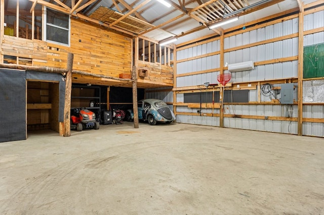 garage with electric panel