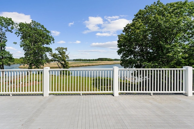 325 Cat Point Dr, Warsaw, VA 22572 - wooden terrace featuring a water view