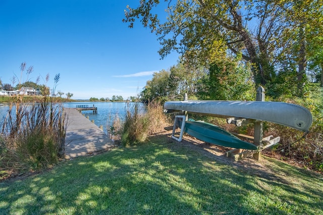 181 Cross St, Urbanna, VA 23175 - dock area featuring a lawn and a water view