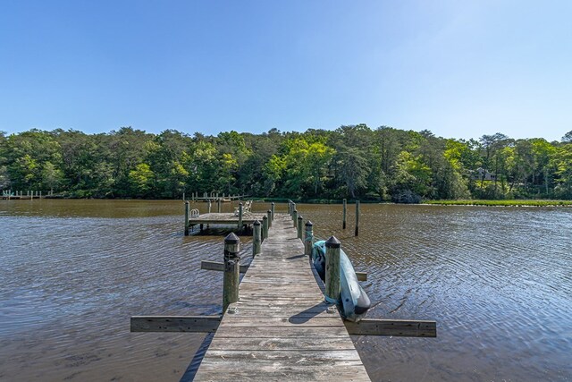1198 Knights Landing Dr, Heathsville, VA 22473 - dock with a water view and a view of trees