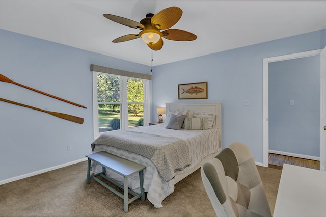 1198 Knights Landing Dr, Heathsville, VA 22473 - bedroom featuring carpet, baseboards, and a ceiling fan