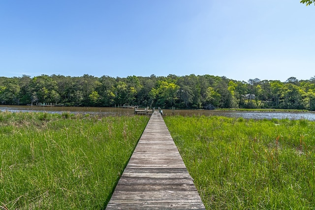 1198 Knights Landing Dr, Heathsville, VA 22473 - dock area with a water view and a forest view