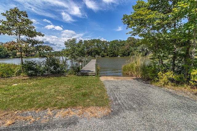 1198 Knights Landing Dr, Heathsville, VA 22473 - water view featuring a dock and a boat ramp
