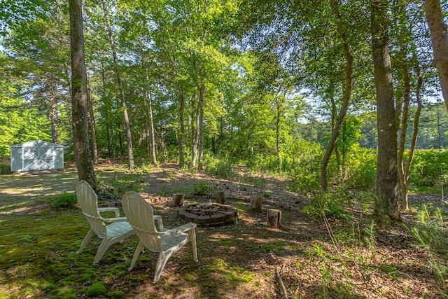 1198 Knights Landing Dr, Heathsville, VA 22473 - view of yard featuring a fire pit