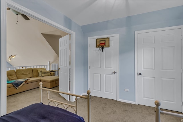 1198 Knights Landing Dr, Heathsville, VA 22473 - bedroom with carpet, vaulted ceiling, and baseboards