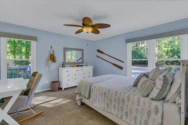 1198 Knights Landing Dr, Heathsville, VA 22473 - carpeted bedroom with a ceiling fan