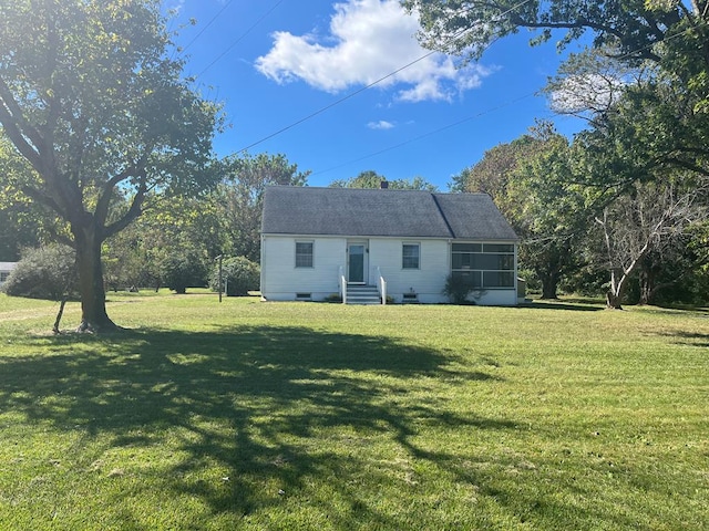 415 Kino Rd, Tappahannock, VA 22560 - rear view of property with a sunroom, entry steps, crawl space, and a lawn