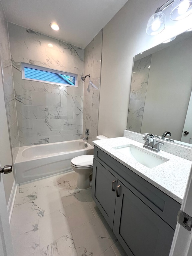 94 Dingley Rd, Va, VA 22520 - bathroom with vanity, tub / shower combination, and marble finish floors