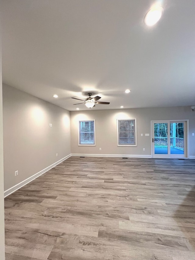 94 Dingley Rd, Va, VA 22520 - empty room with ceiling fan, wood finished floors, and recessed lighting