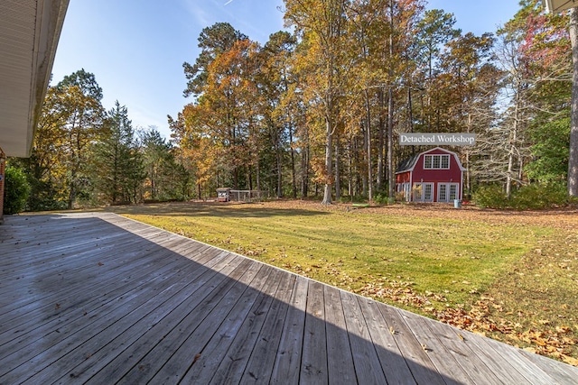 deck featuring a yard