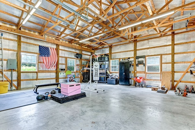 garage featuring electric panel