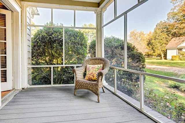 view of sunroom