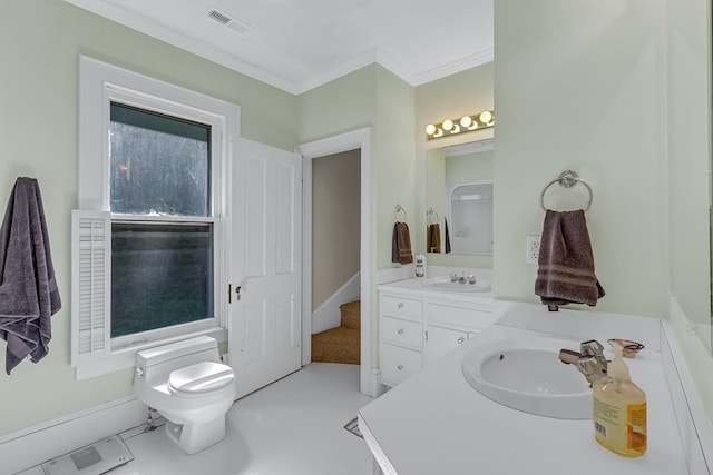 19 Cedardale Ln, Irvington, VA 22480 - bathroom featuring vanity and ornamental molding