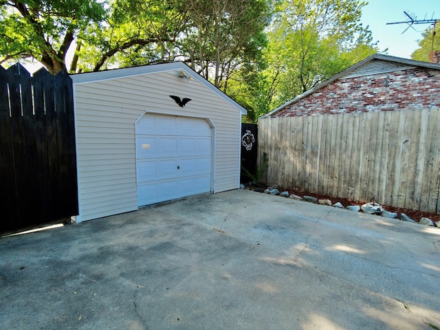 view of garage