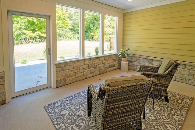 sunroom with a healthy amount of sunlight