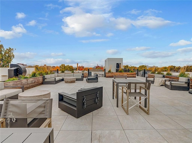 view of patio with an outdoor living space