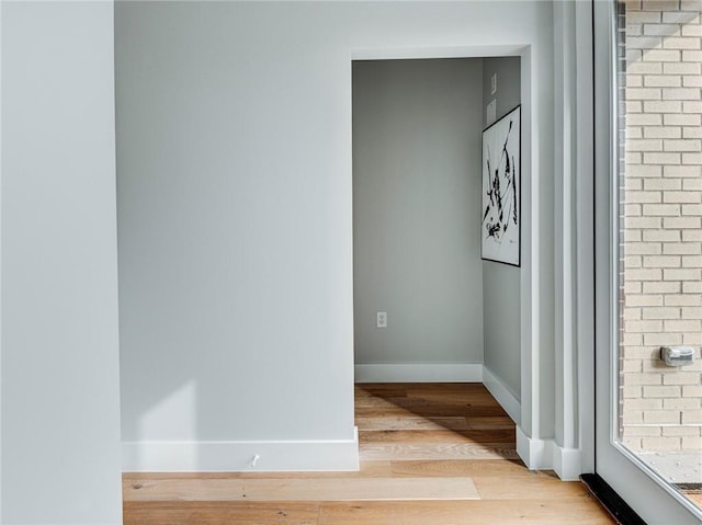 hall featuring light hardwood / wood-style flooring