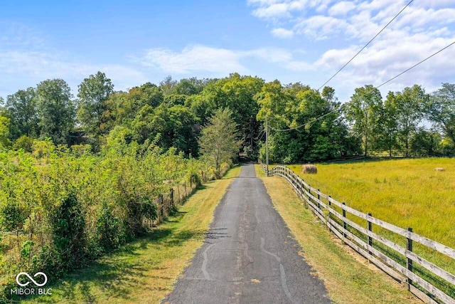 view of street featuring a rural view