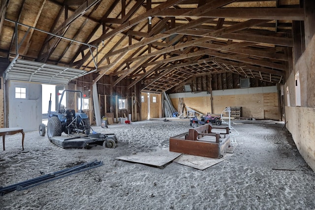 view of unfinished attic