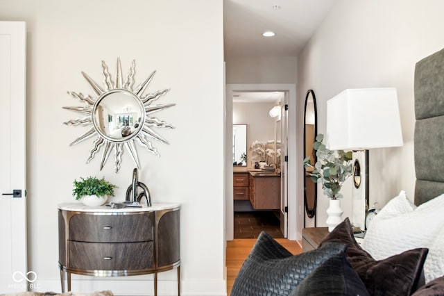 hallway featuring hardwood / wood-style floors