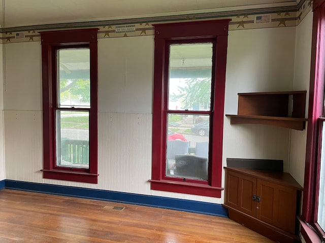 interior space with light hardwood / wood-style flooring