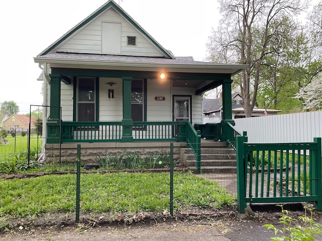 bungalow-style home with covered porch