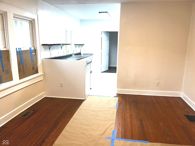 kitchen featuring hardwood / wood-style floors and sink